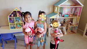 Three children posing together